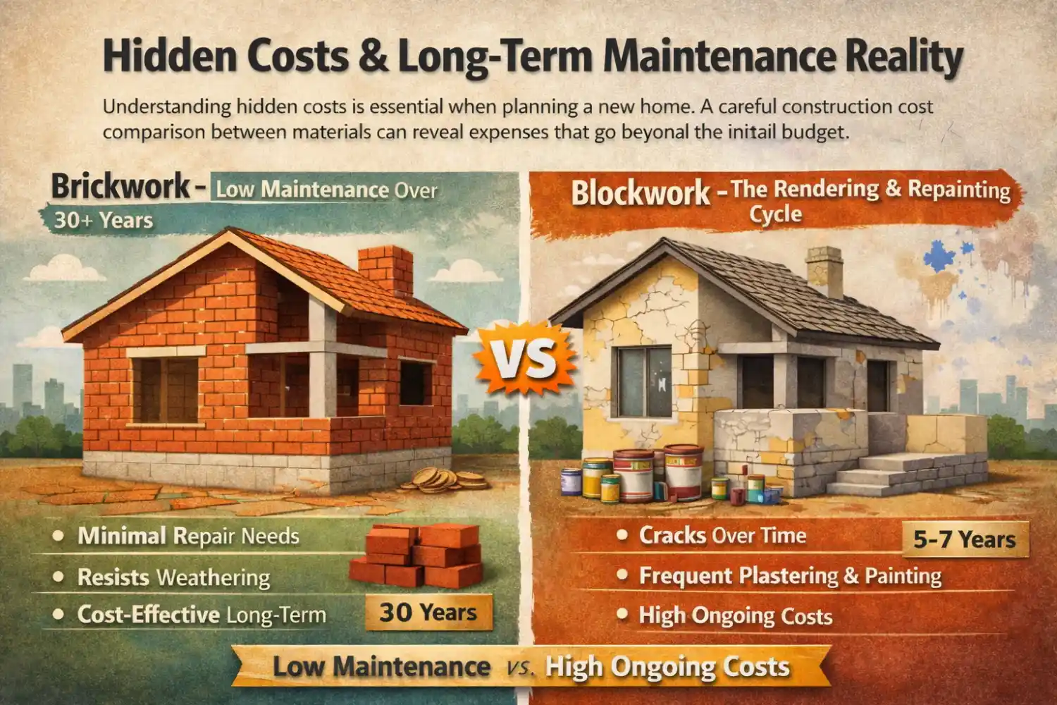 Hidden costs and long-term maintenance comparison between brickwork and blockwork - Stylfixx