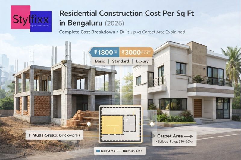 Residential Construction Cost Per Sq Ft Bangalore 2026
